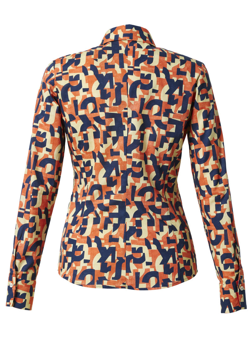 bluse modell: renata liberty "slogan" navy-orange