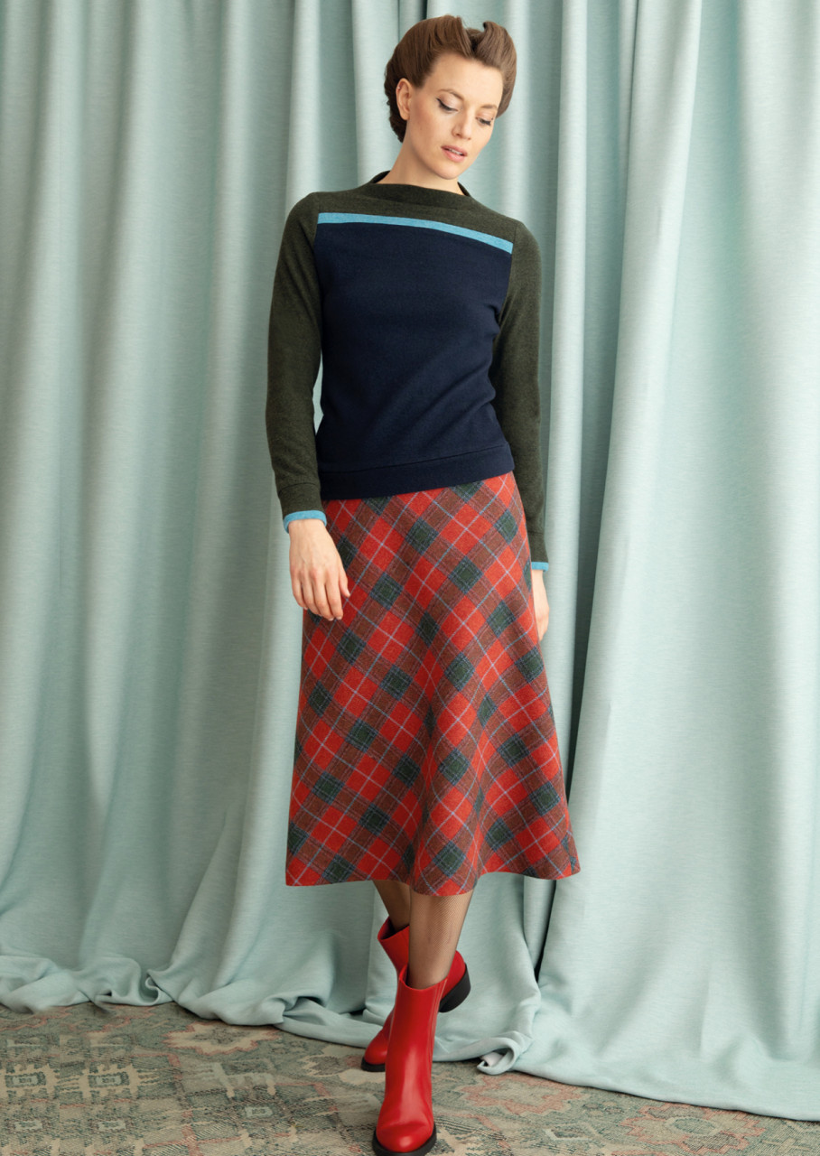 strickpullover modell: fanny navy-moss-duckegg