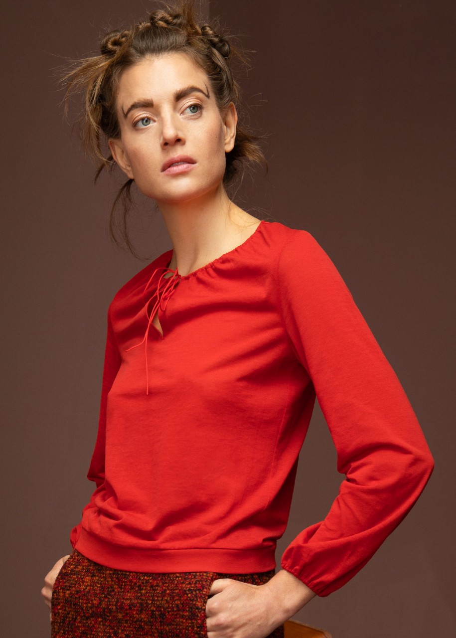 jerseybluse modell: malou coral red