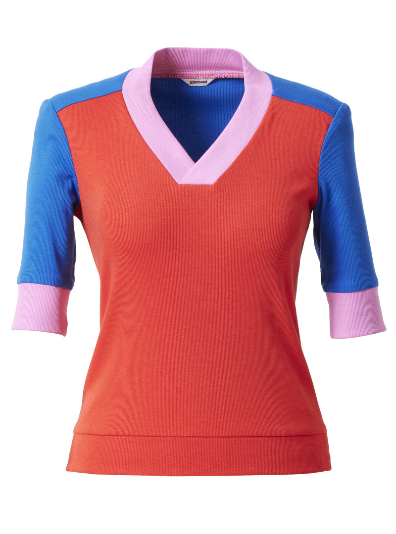 shirt modell: suzette poppy-blue-pink