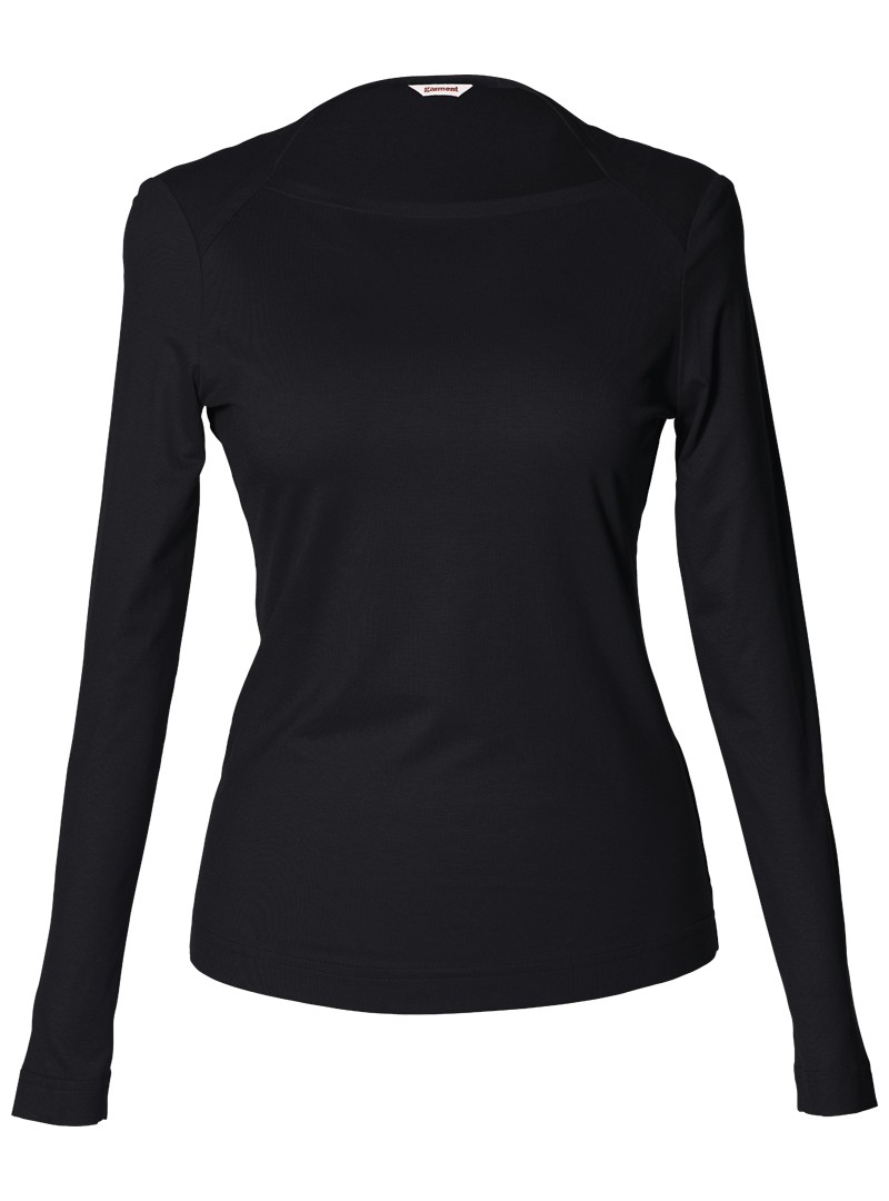 shirt modell: gerti langarm bambus black