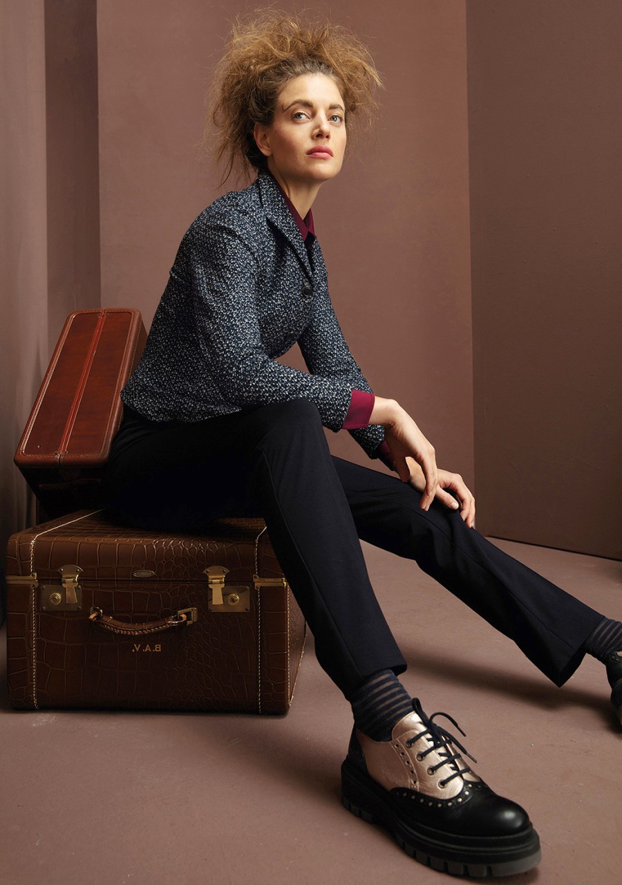 jacke modell: gundula bouclé mélange navy