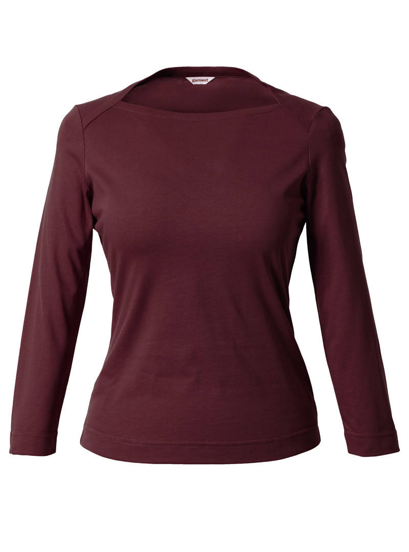 shirt modell: gerti 3/4-arm cabernet red