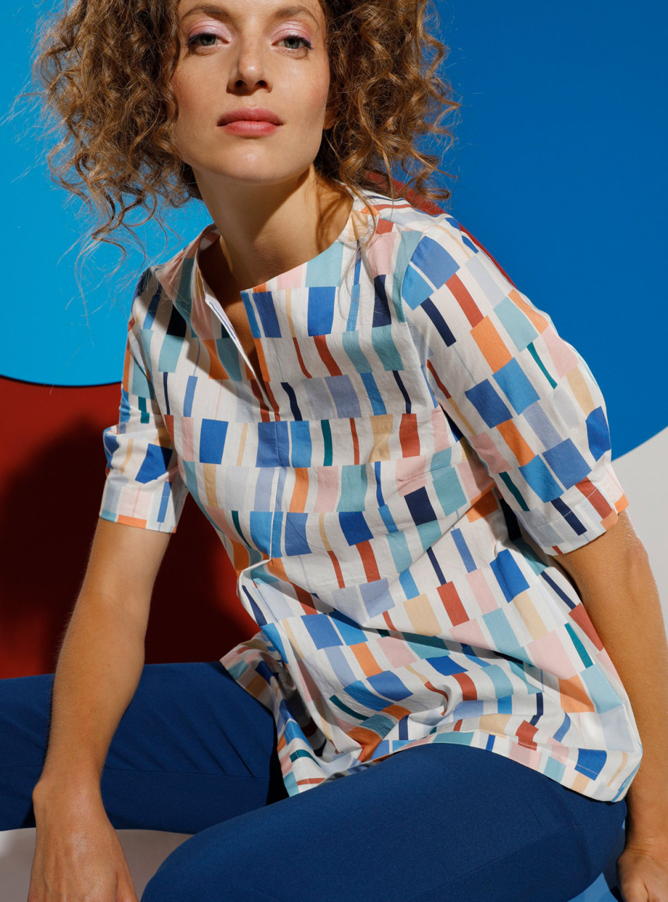 bluse modell: malin liberty " bars" blue