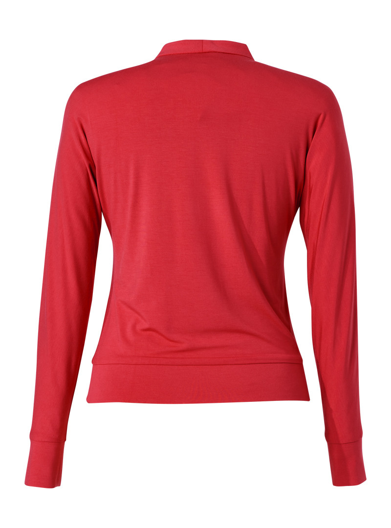 shirt modell: edita langarm bambus poppy red