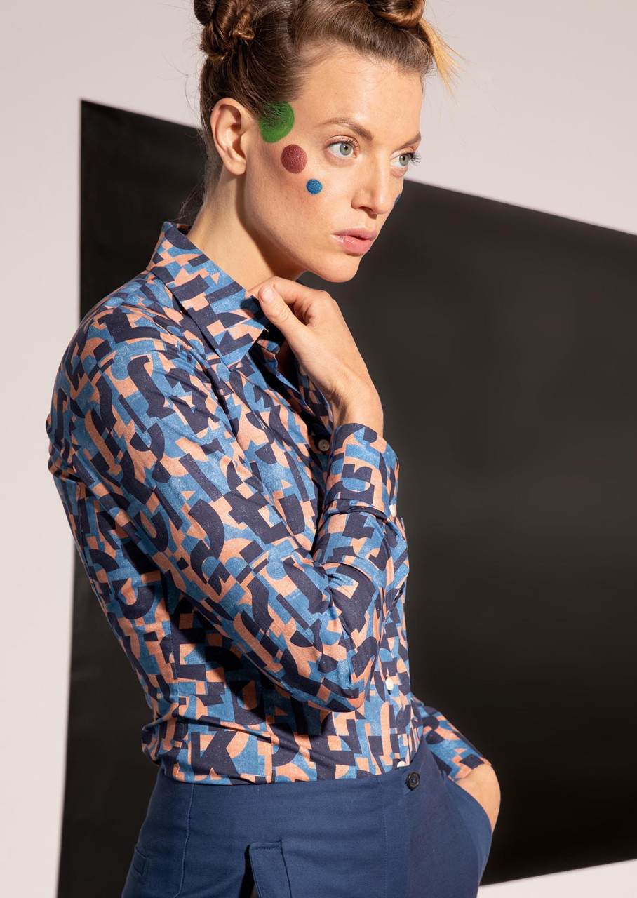 bluse modell: renata liberty "slogan" navy-midtone blue