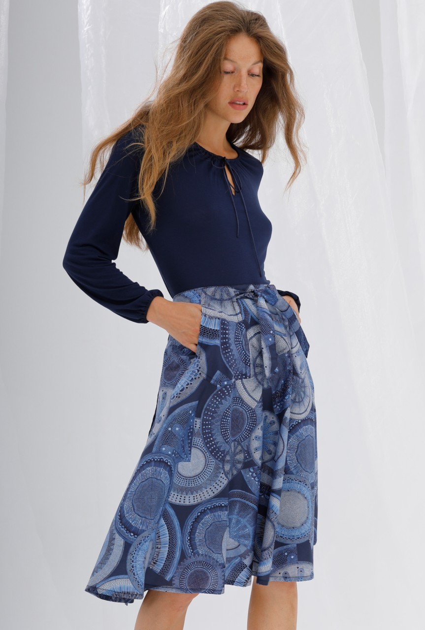wickelrock modell: thea liberty "microscopic flora" blue