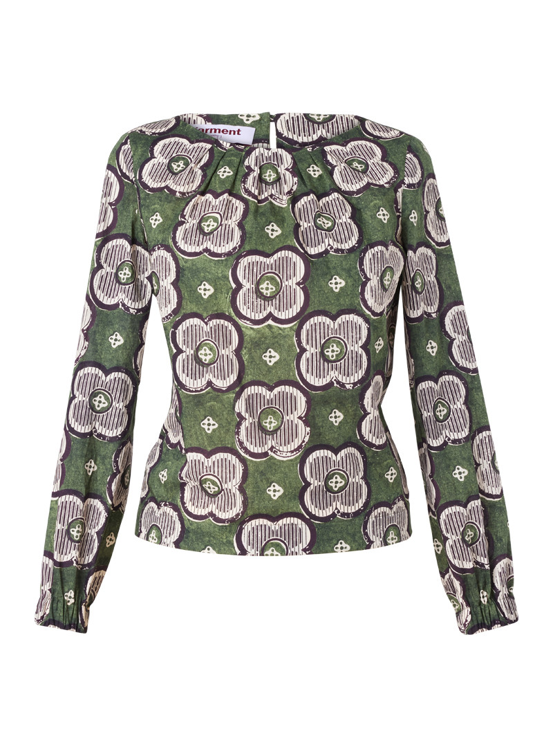 bluse modell: liddi liberty "clover block" green