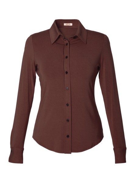 jerseybluse modell: jenny bambus coffee