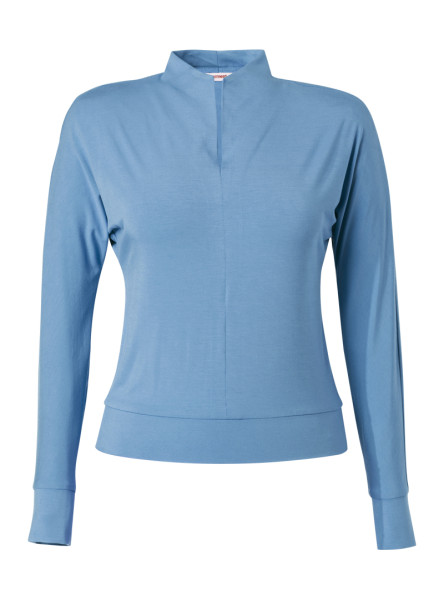 bluse modell: edita langarm bambus slate blue