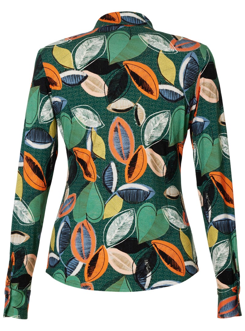 jerseybluse modell: jenny "vivid leaves" green