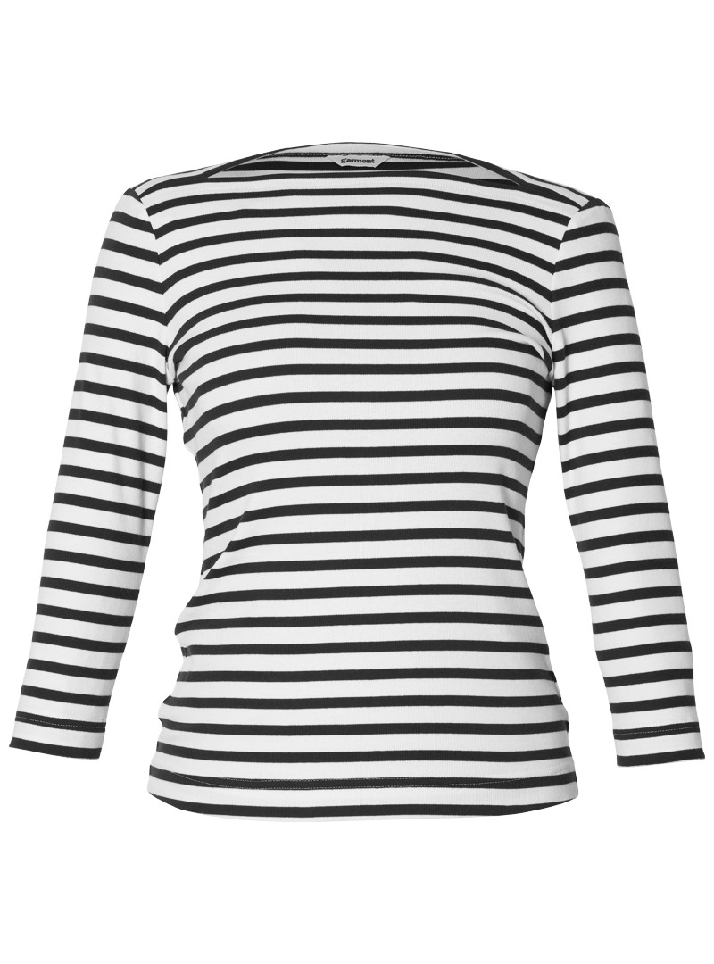 shirt modell: sanne 3/4-arm stripes white-navy