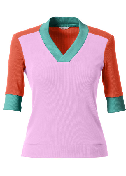 shirt modell: suzette pink-poppy-green