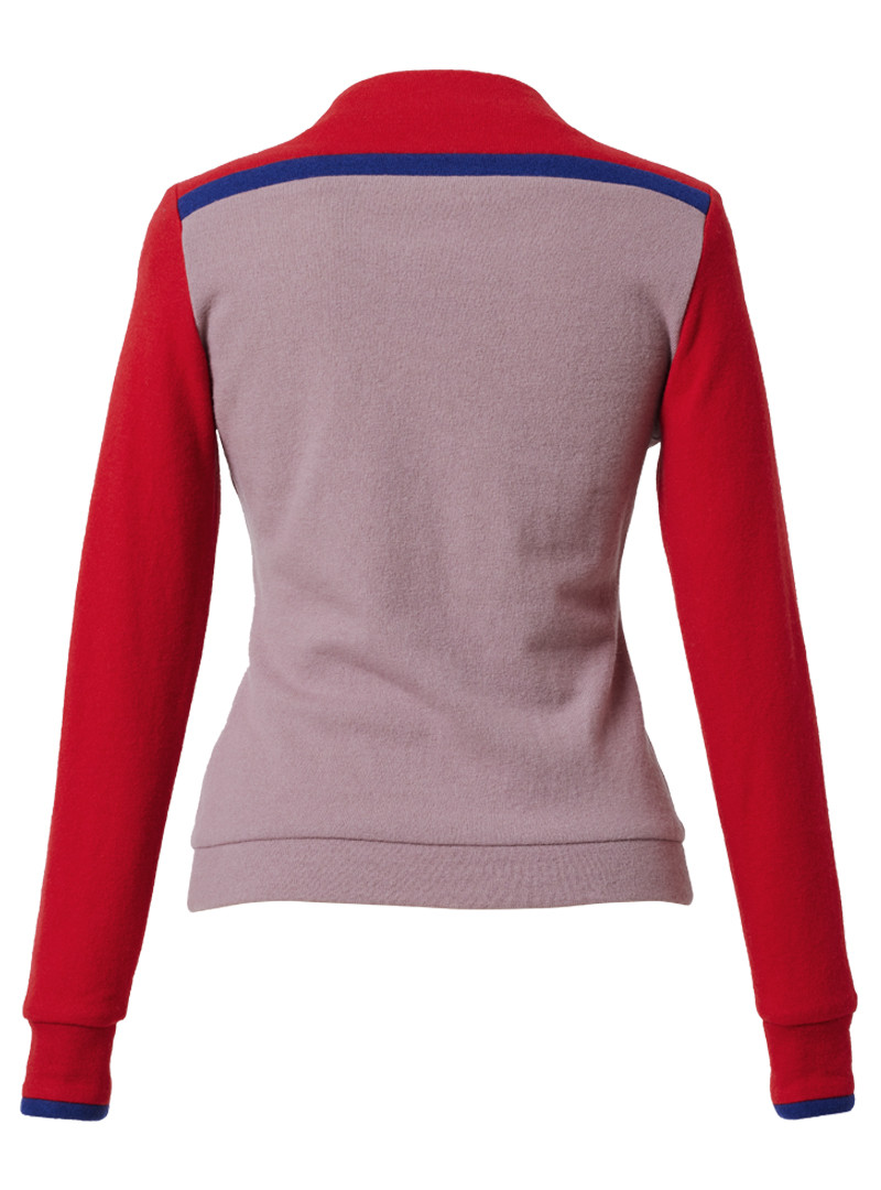 strickpullover modell: fanny dusty rose-poppy-royal blue
