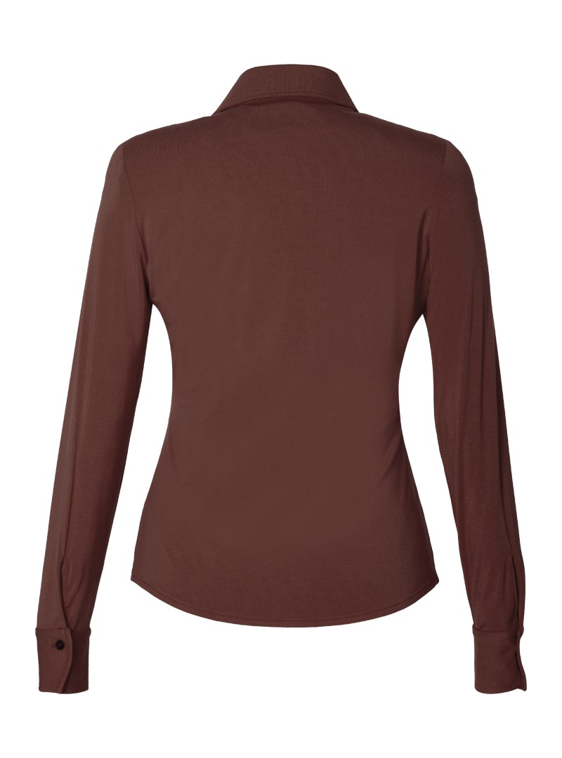 jerseybluse modell: jenny bambus coffee