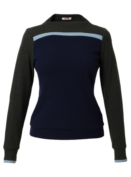 strickpullover modell: fanny navy-moss-duckegg