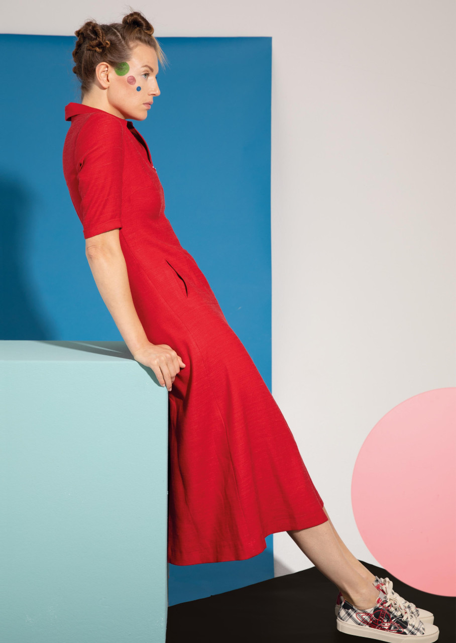 kleid modell: pola 7/8-lang ruby red