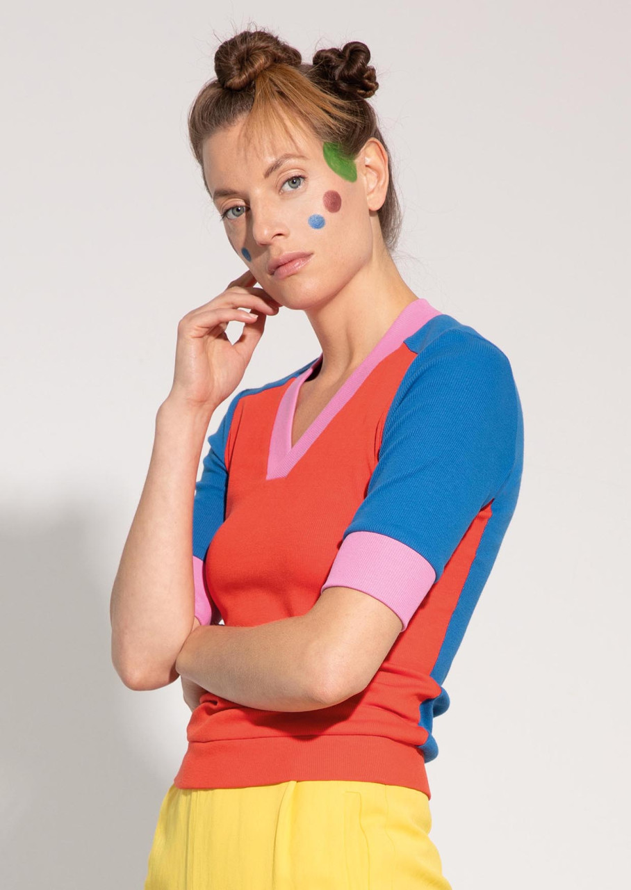 shirt modell: suzette pink-poppy-green