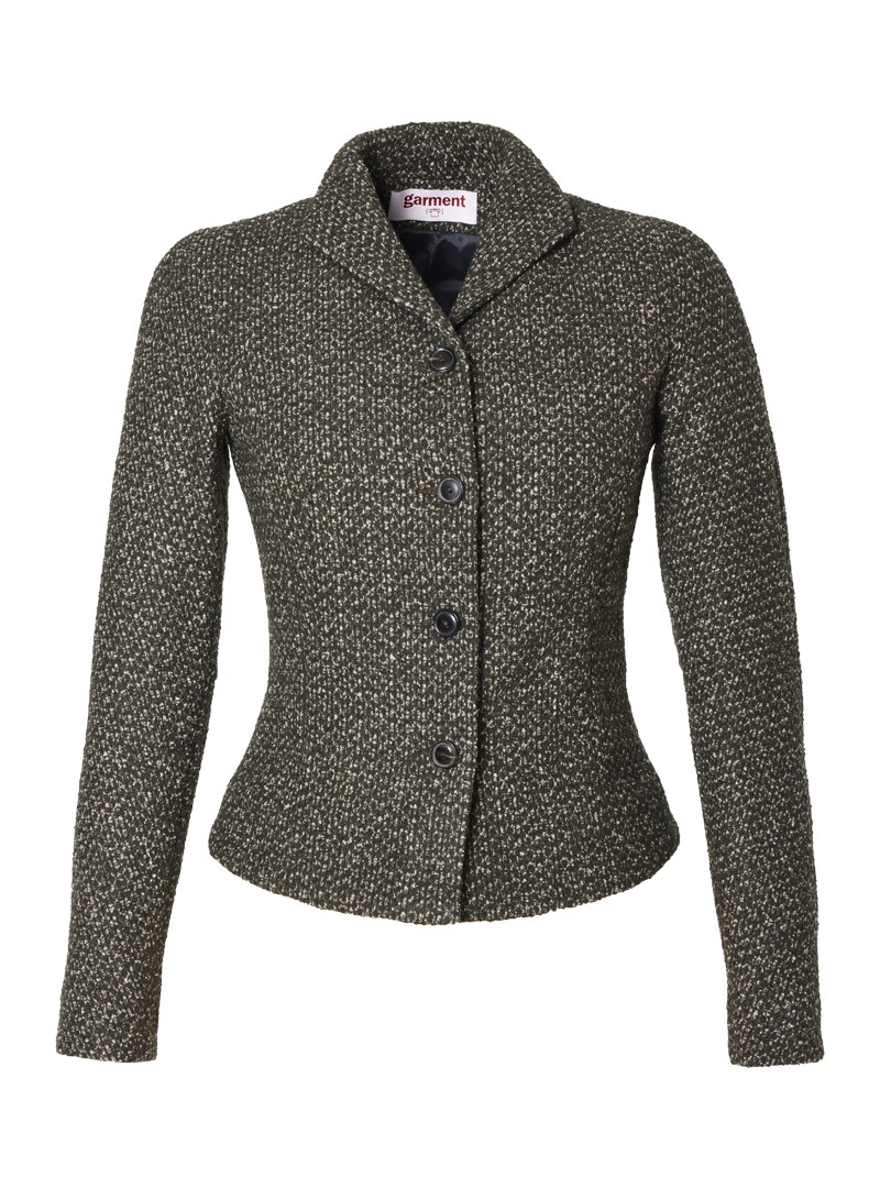 jacke modell: gundula bouclé mélange olive